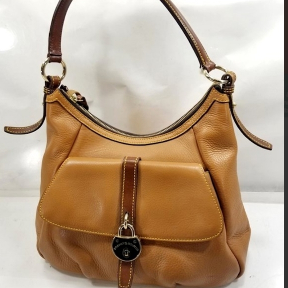 Dooney & Bourke Handbags - DOONEY BOURKE LRG LOGO LOCK PEBBLED LEATHER HOBO